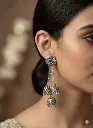 Fancy Womens Oxidized Silver Earrings