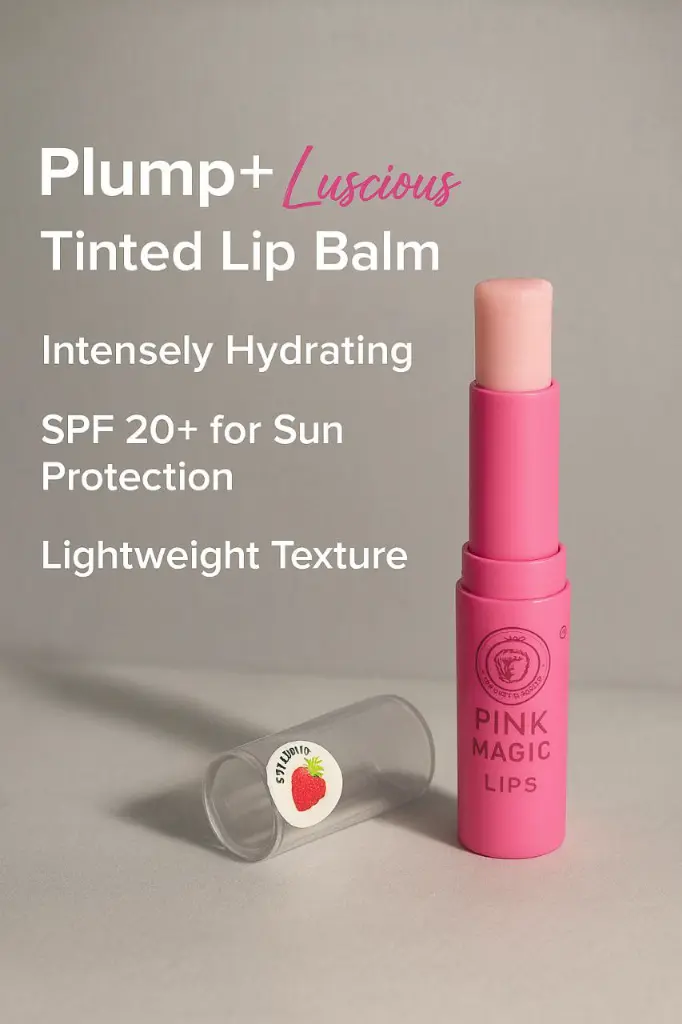 Pink Magic Lips – Strawberry Tinted Lip Balm pack of 3